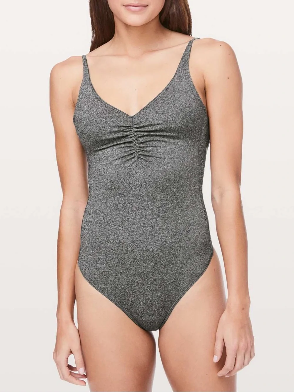 LULULEMON pretty pursuit bodysuit grey size 2